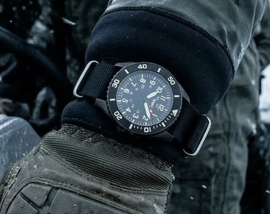 MWC "Depthmaster" 100atm / 3,280ft / 1000m Water Resistant Military Divers Watch in a PVD Titanium Case with GTLS and Helium Valve (Automatic)