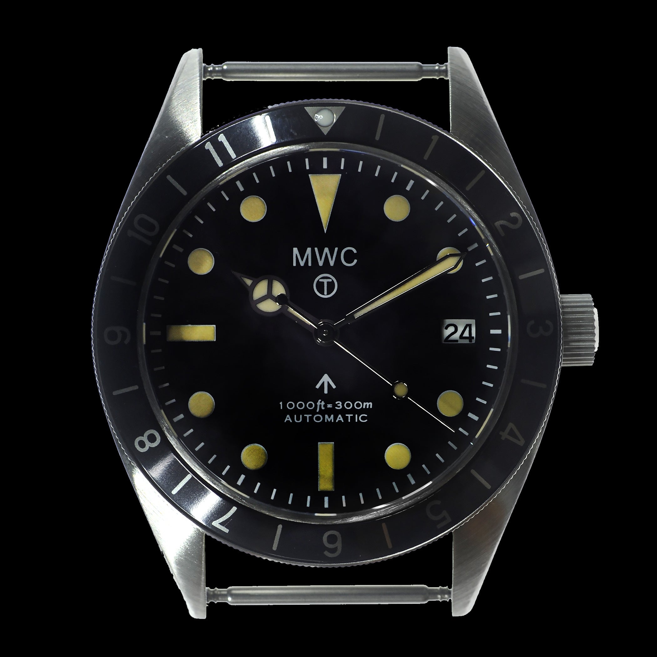 MWC Classic 1960s Pattern Dual Time Zone Automatic Divers Watch with Retro Luminova Paint and Sapphire Crystal