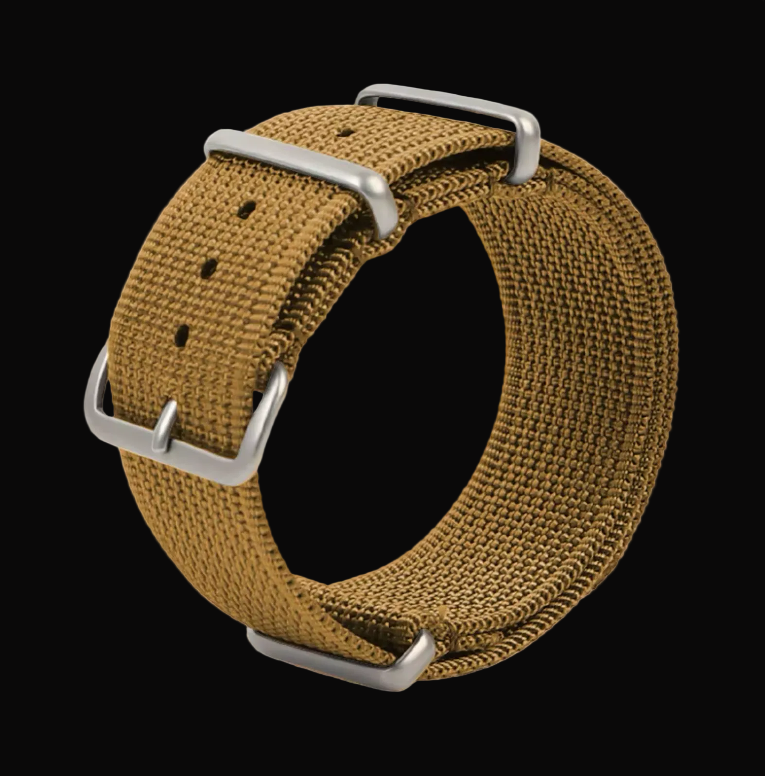 22mm Ribbed Desert NATO Military Watch Strap