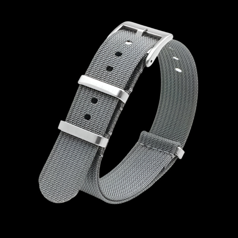 18mm Ribbed Grey NATO Military Watch Strap