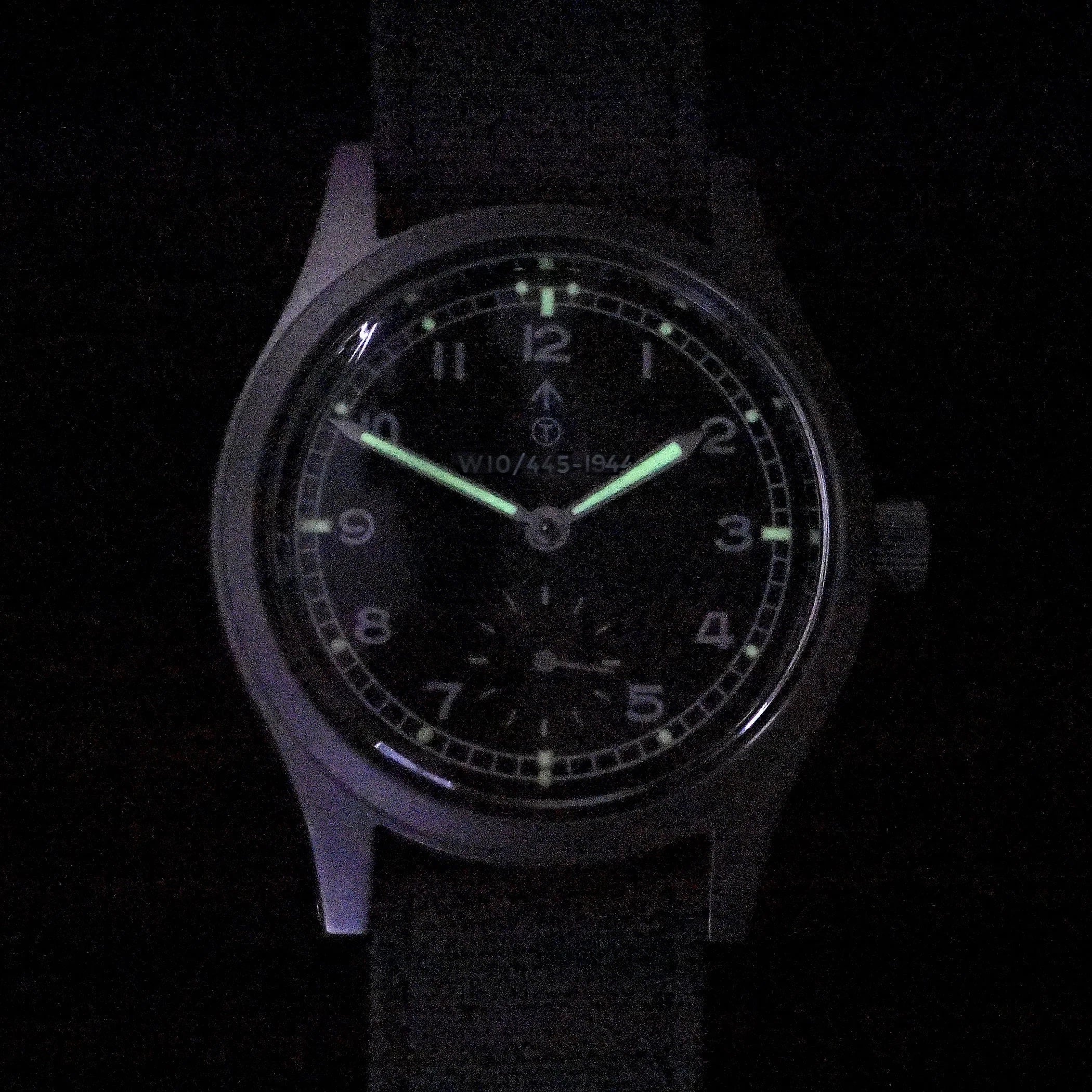 MWC 1940s/1950s "Dirty Dozen" Pattern General Service Watch with Sapphire Box Crystal and 21 Jewel Automatic Movement